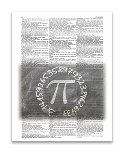 Chalk Pi 8.5"x11" Semi Translucent Dictionary Art Print