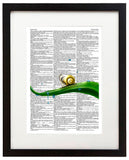 Melancholy Snail 8.5"x11" Semi Translucent Dictionary Art Print