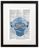 Blue Monkey 8.5"x11" Semi Translucent Dictionary Art Print