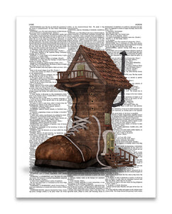 Shoe Home 8.5"x11" Semi Translucent Dictionary Art Print