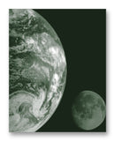 Galileo Earth & Moon 11" x 14" Mono Tone Print (Choose Your Color)