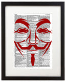 Anonymous Red 8.5"x11" Semi Translucent Dictionary Art Print