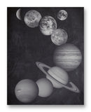 Solar System 11" x 14" Mono Tone Print (Choose Your Color)