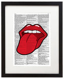Lips & Tongue 8.5"x11" Semi Translucent Dictionary Art Print