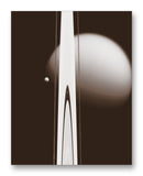 Saturn Rings & Titan from  Cassini 11" x 14" Mono Tone Print (Choose Your Color)