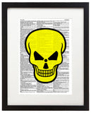 Radioactive Skull 8.5"x11" Semi Translucent Dictionary Art Print