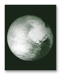 Pluto from New Horizons 11" x 14" Mono Tone Print (Choose Your Color)