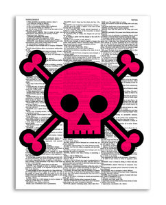 Pink Skull 8.5"x11" Semi Translucent Dictionary Art Print