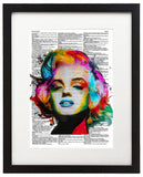 Colorful Marilyn Monroe Painting 8.5"x11" Semi Translucent Dictionary Art Print