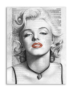 Marilyn Monroe 8.5"x11" Semi Translucent Dictionary Art Print