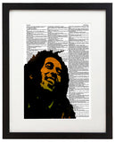 Bob Marley Illustration 8.5"x11" Semi Translucent Dictionary Art Print