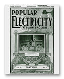 Popular Electricity 05-1909 11" x 14" Mono Tone Print (Choose Your Color)