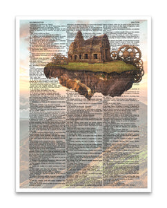 Temple in the Sky 8.5"x11" Semi Translucent Dictionary Art Print