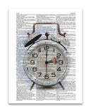 Alarm Clock 8.5"x11" Semi Translucent Dictionary Art Print