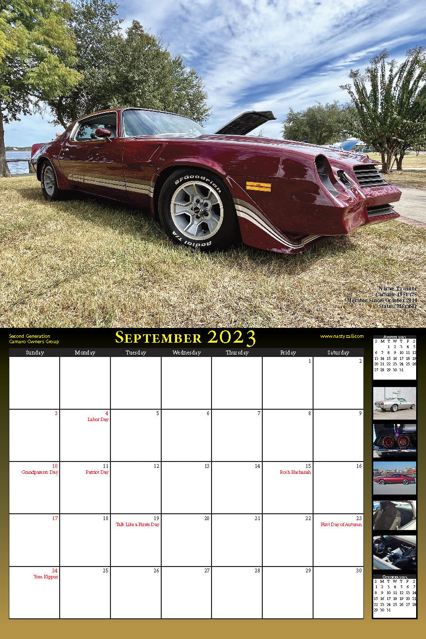 2023 NastyZ28.com Calendar – Per Diem Printing