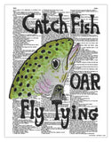 Catch A Fish 8.5"x11" Semi Translucent Dictionary Art Print