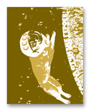 Laika the Space Dog in Her Suit 11" x 14" Mono Tone Print (Choose Your Color)