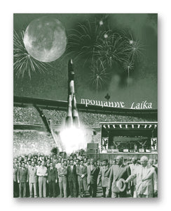Laika Sputnik-2 Rocket Launch 11" x 14" Mono Tone Print (Choose Your Color)
