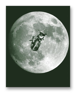 Laika Floating Over the Moon 11" x 14" Mono Tone Print (Choose Your Color)