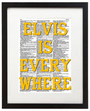 Elvis Is Everywhere 8.5"x11" Semi Translucent Dictionary Art Print