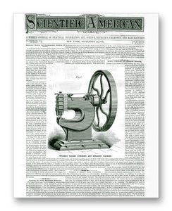Scientific American 09-21-1872 11" x 14" Mono Tone Print (Choose Your Color)