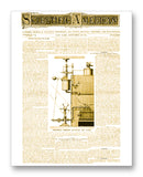 Scientific American 09-28-1872 11" x 14" Mono Tone Print (Choose Your Color)