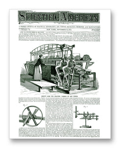 Scientific American 11-16-1872 11" x 14" Mono Tone Print (Choose Your Color)