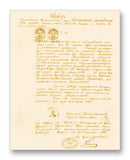 Nikola Tesla Birth Certificate 11" x 14" Mono Tone Print (Choose Your Color)