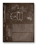 Gordon Automatic Agitator Patent 11" x 14" Mono Tone Print (Choose Your Color)