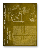 Gordon Automatic Agitator Patent 11" x 14" Mono Tone Print (Choose Your Color)