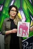 Pink Elephant 8.5"x11" Semi Translucent Dictionary Art Print