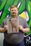 Giraffe in Boots 8.5"x11" Semi Translucent Dictionary Art Print