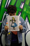 Alice in Wonderland Drinking 8.5"x11" Semi Translucent Dictionary Art Print