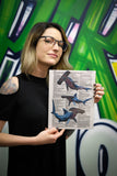 Hammerhead Sharks 8.5"x11" Semi Translucent Dictionary Art Print