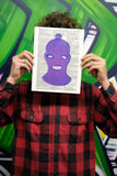 Purple Ski Mask 8.5"x11" Semi Translucent Dictionary Art Print