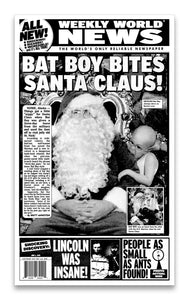 Weekly World News Bat Boy Bites Santa Claus 13" x 22" Showprint Poster