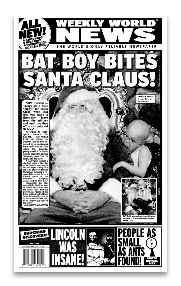 Weekly World News Bat Boy Bites Santa Claus 13