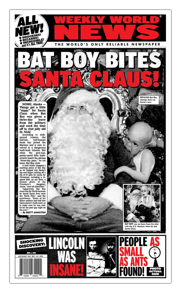 Weekly World News Bat Boy Bites Santa Claus 13